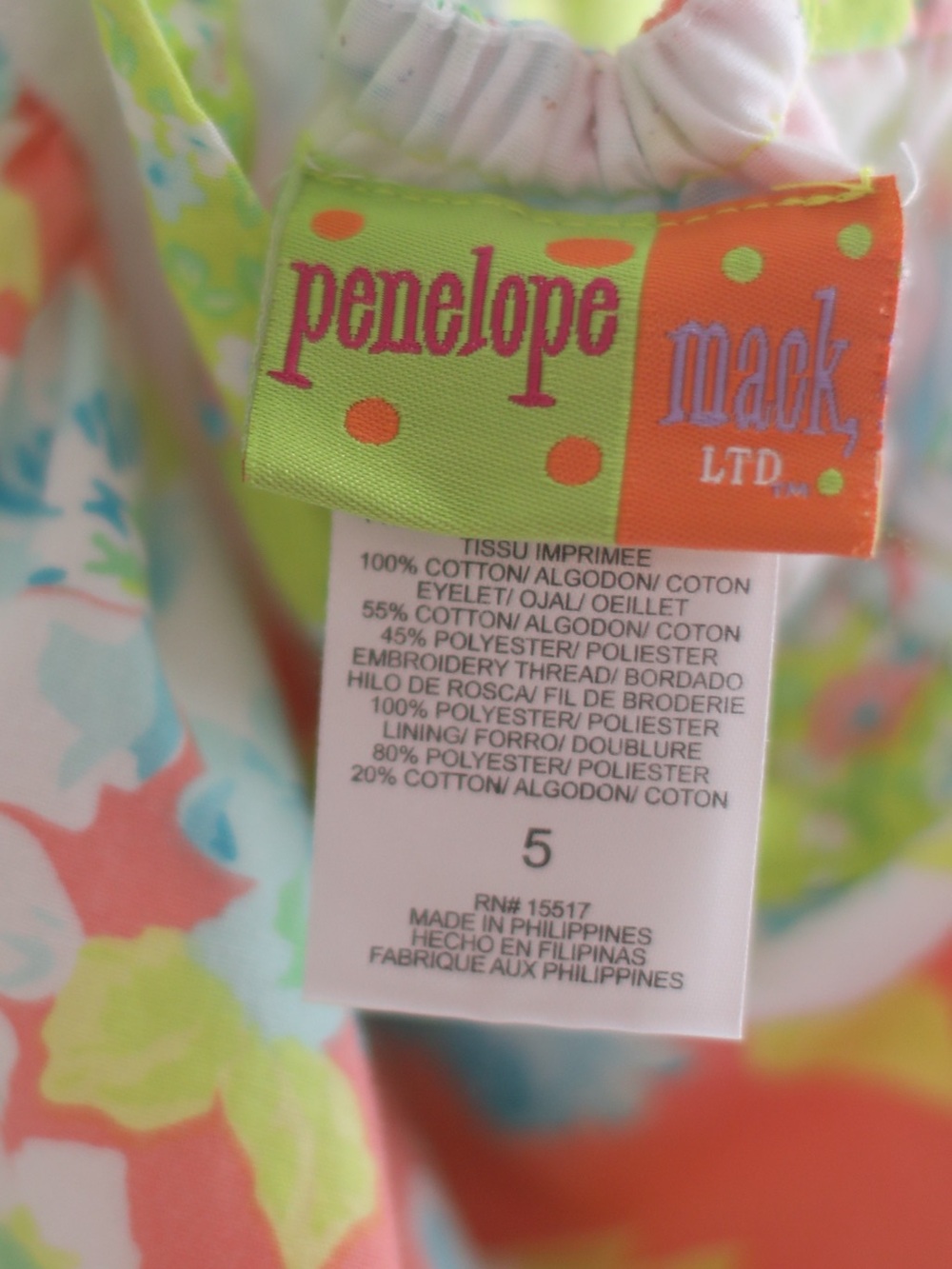 Penelope Mack Floral Patchwork Sundress Girls Size 5 Spring Summer - Picture 5 of 5